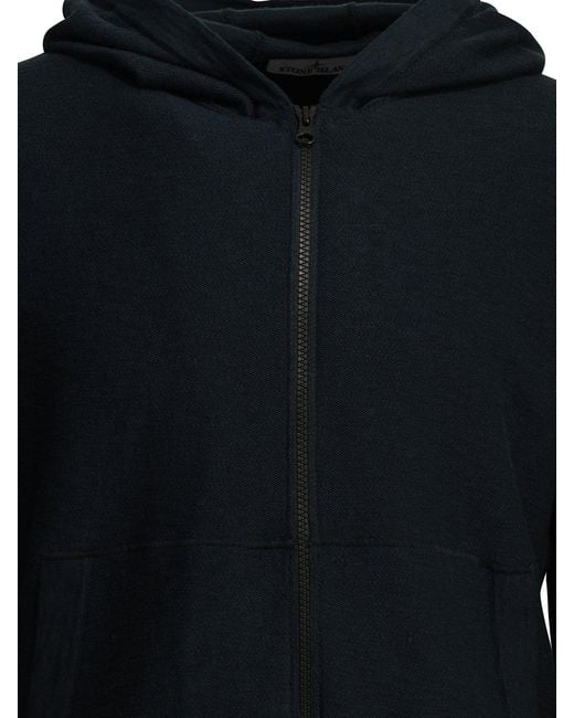 Stone Island Black Zippered Hoodie for men