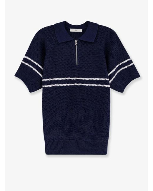 DUNST Blue Sweater Half-Zip Cotton Blend for men