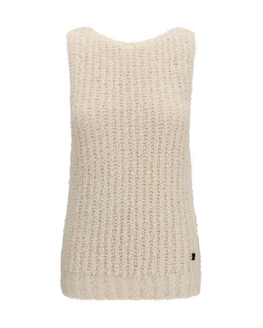 Balmain Natural Logo-Detail Vest Naturel