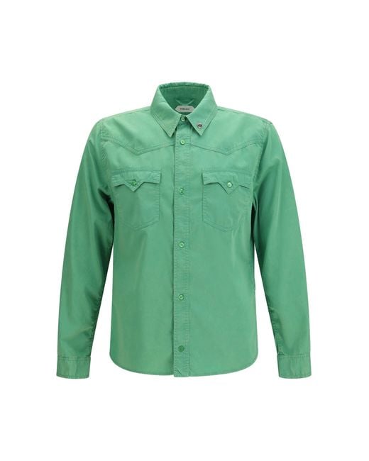 Versace Green Cotton Shirt for men