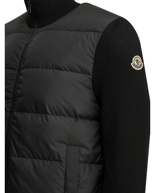 Moncler Black Padded Cardigan for men