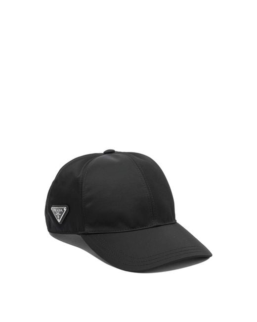 Prada Black Re-Nylon Baseball Cap for men