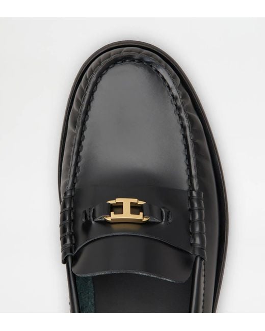 Tod's Black Leather Loafers