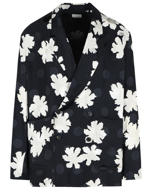 Dries Van Noten Black 'Caplans' Viscose Blazer for men