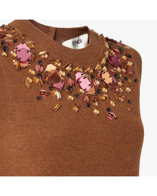 Fendi Brown Wool And Cashmere Gilet