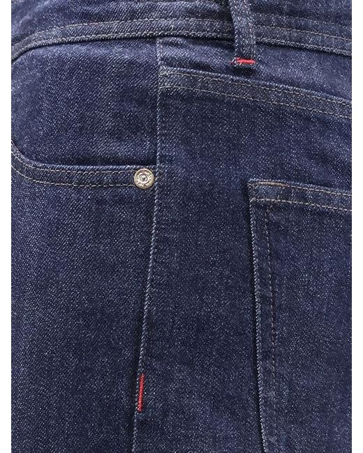 Kiton Blue Cotton Blend Jeans for men