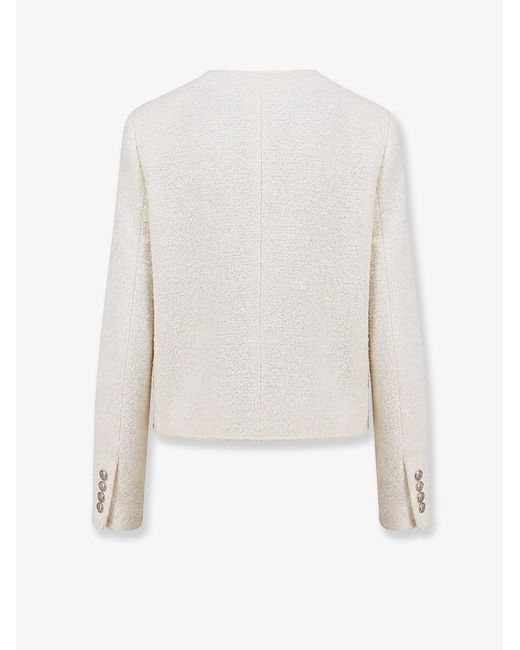 DUNST White Bouclé Tweed Blazer
