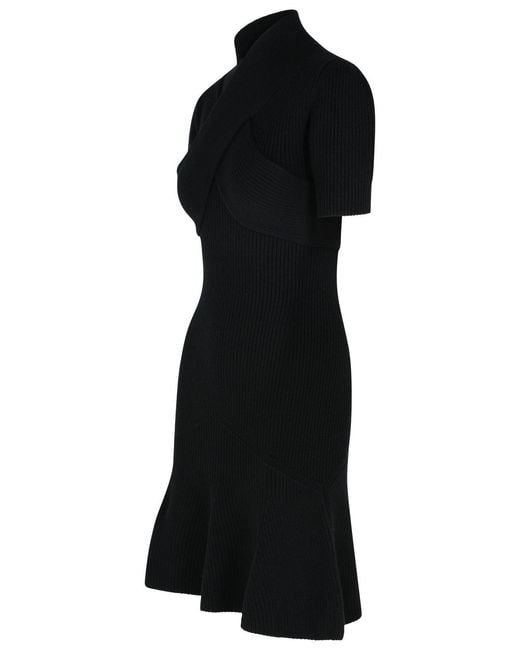 Patou Black Merino Wool Blend Dress