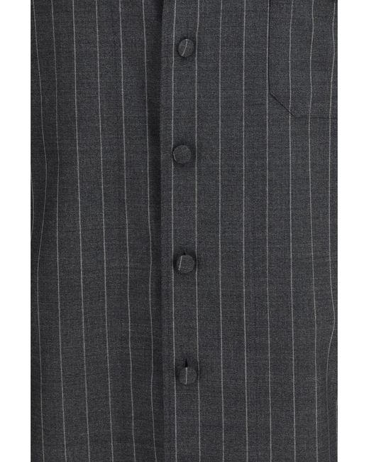 Dolce & Gabbana Gray Dolce & Gabbana Pinstripe Wool Shirt for men