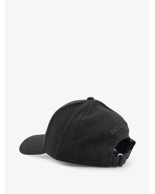Moncler Black Cotton Baseball Hat for men