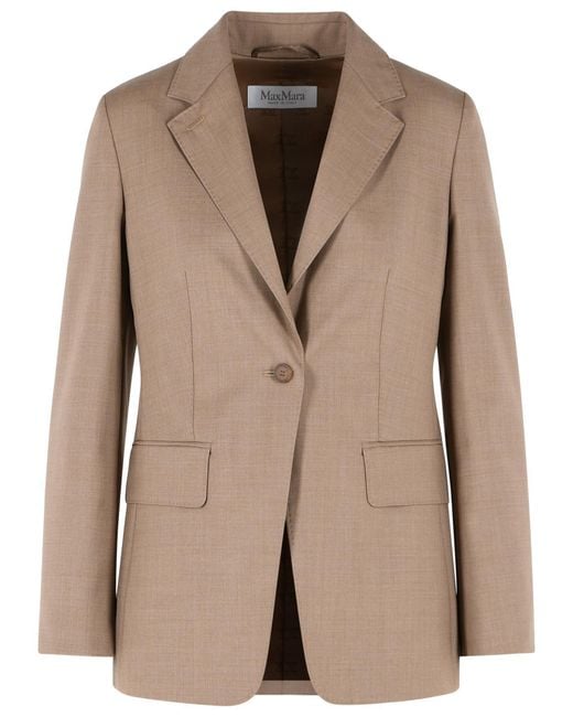 Max Mara Natural 'Circense' Single-Breasted Blazer