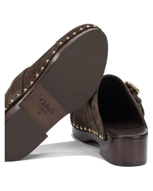 Chloé Brown "Jeannette" Clogs