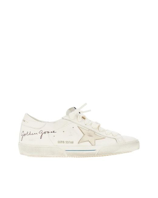 Golden Goose Deluxe Brand White 'Super-Star' Leather Sneakers for men