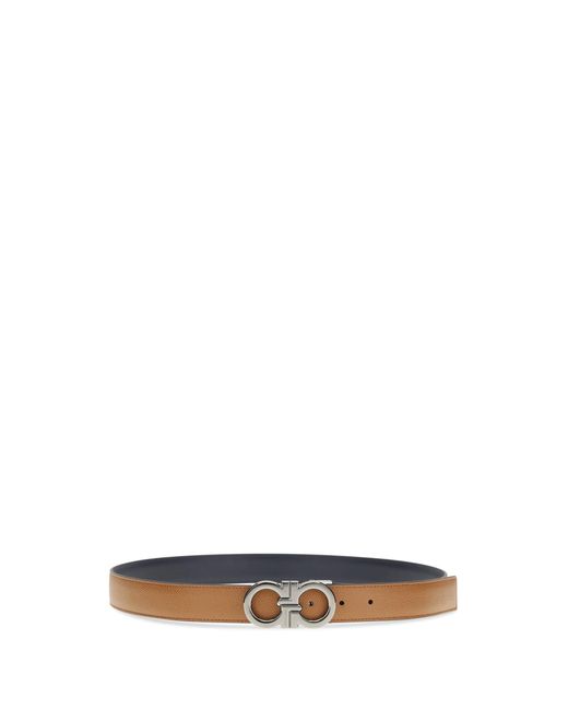 Ferragamo White Reversible And Adjustable Gancini Belt for men