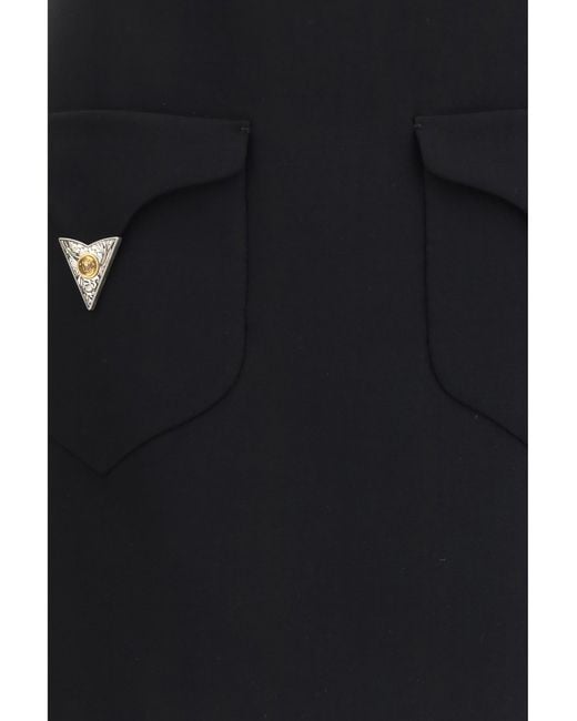 Versace Black Wool Mini Skirt