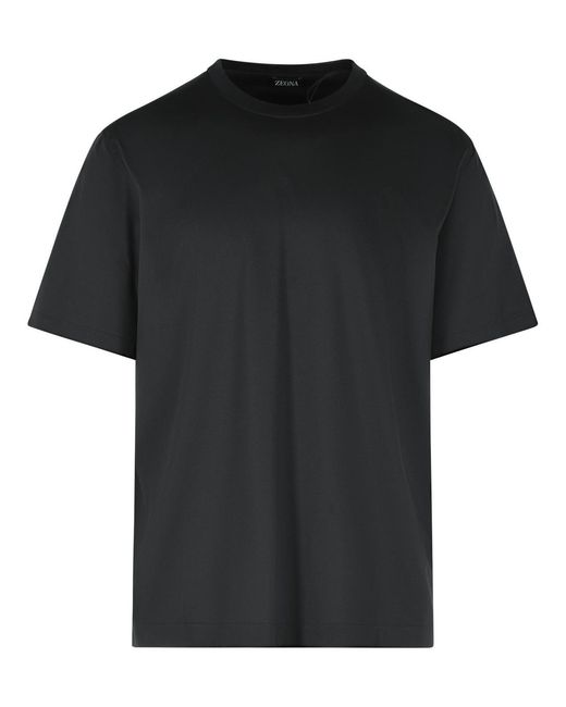 Zegna Black Cotton T-Shirt for men