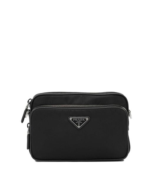 Prada Black Small Re-Nylon Shoulder Bag for men