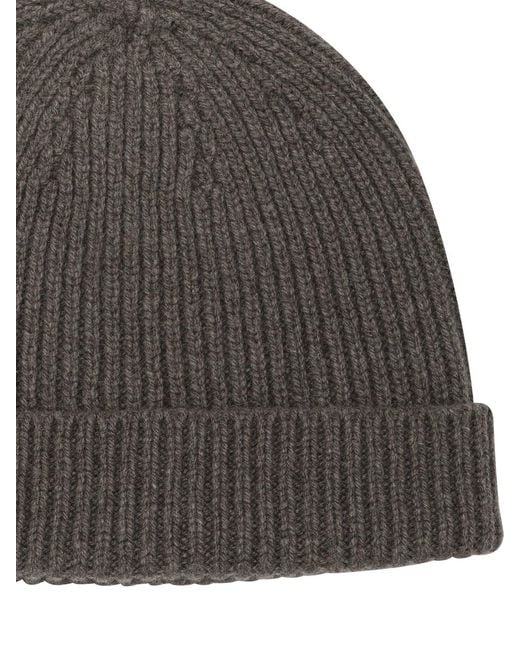 Rick Owens Gray Cashmere Beanie for men
