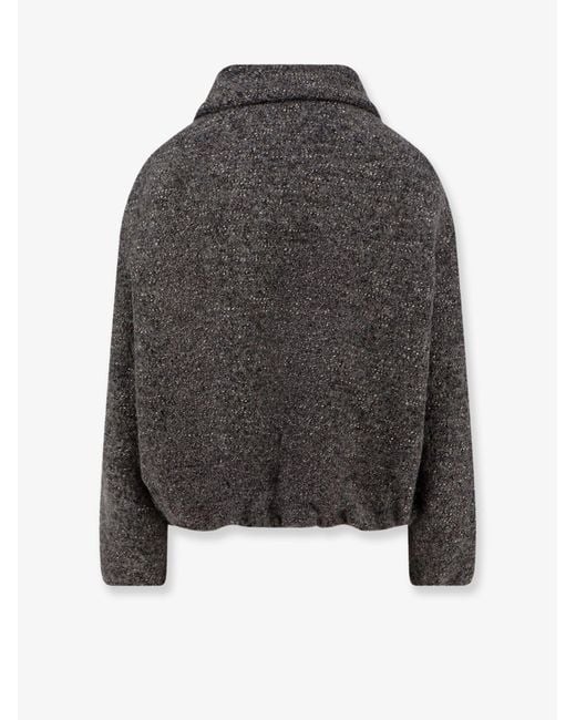 Alysi Black Virgin Wool Cotton Alpaca Jacket