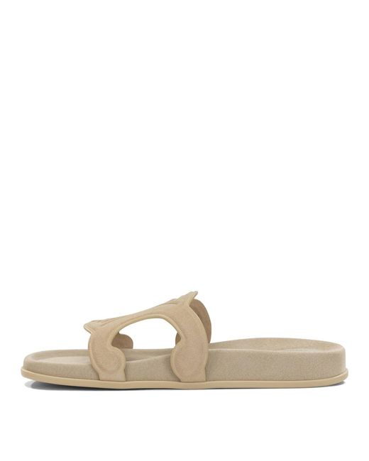 Céline White Triomphe Sandals
