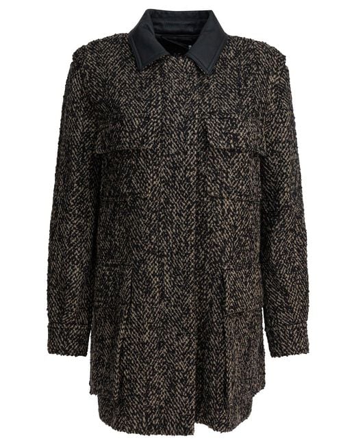 Max Mara Black Wool Blend Coat