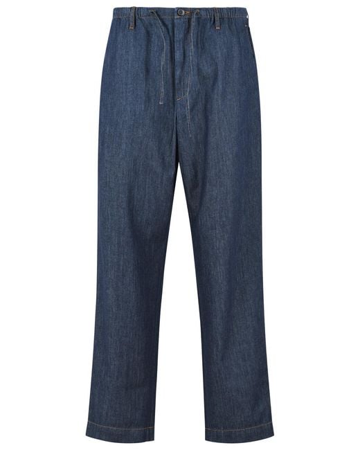 Dries Van Noten Blue 'Penny' Cotton Pants for men