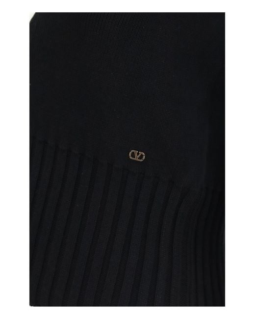 Valentino Blue Bicolor V-Neck Cardigan