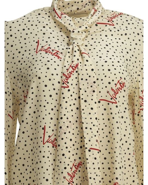 Valentino White Plus De Pois Silk Shirt