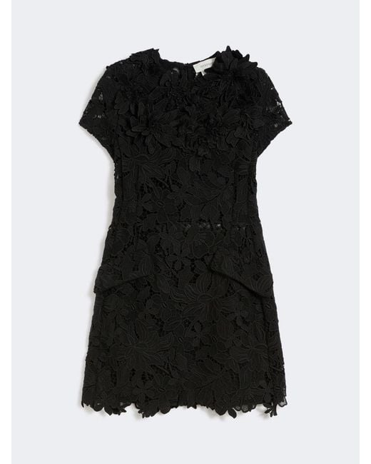Max Mara Black Macramé Dress