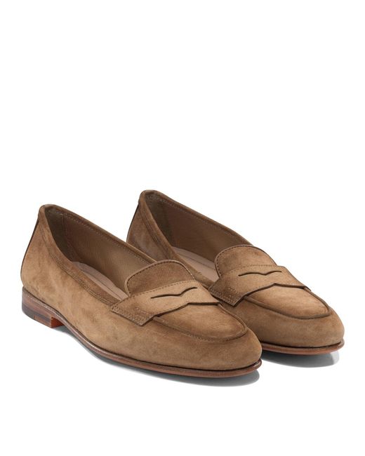 Santoni Brown "Carla" Suede Loafers