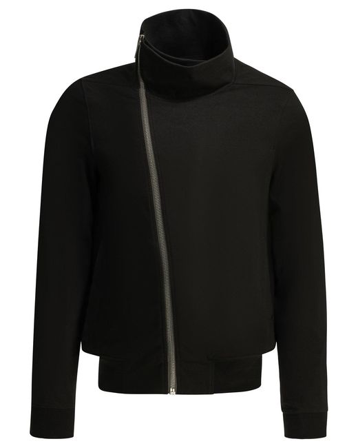 Rick Owens Black "Bauhaus" Zippered Sweatshirt for men