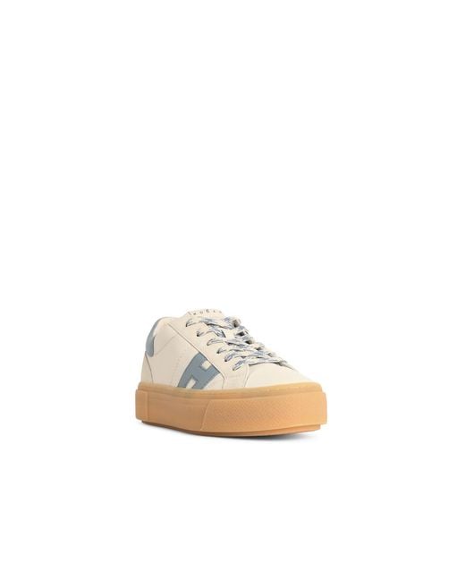 Hogan White Crosswind Ivory Leather Sneakers