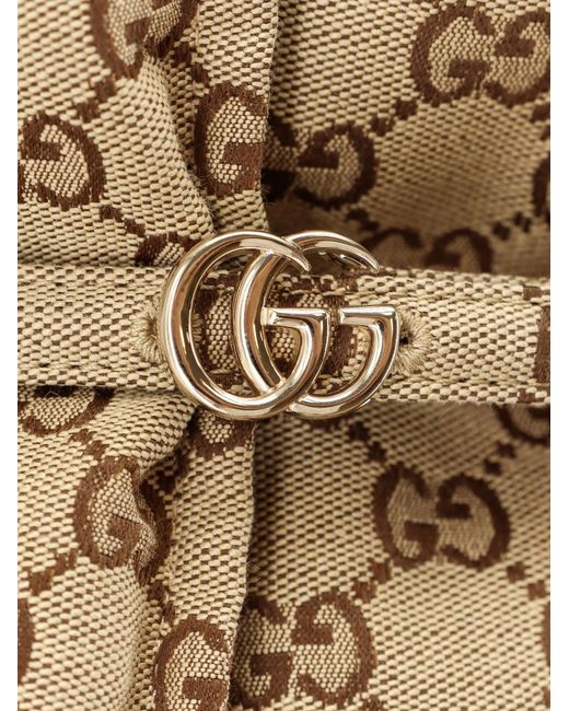 Gucci Natural Gg Fabric Padded Jacket With Belt