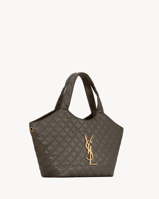 Saint Laurent Gray Icare Medium Shoulder Bag