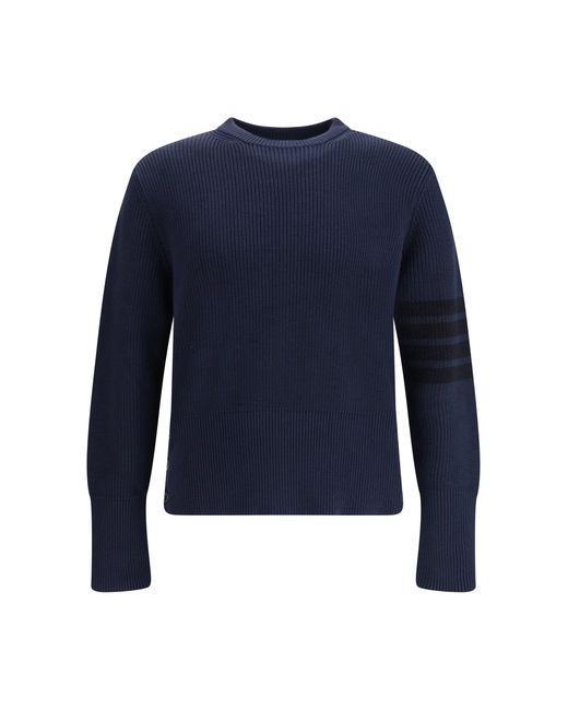 Thom Browne Blue 4-Bar Sweater for men