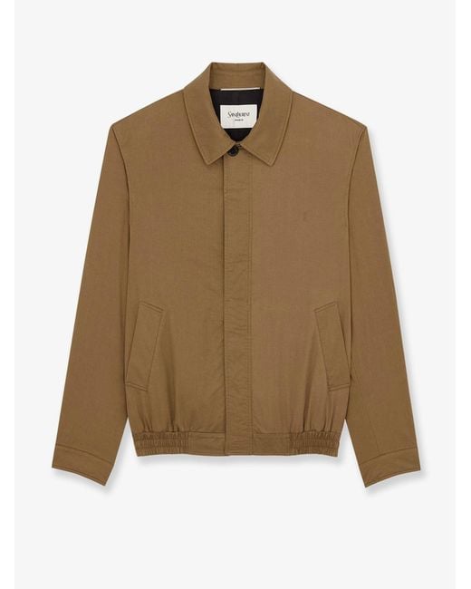 Saint Laurent Natural Cassandre Cotton Jacket for men