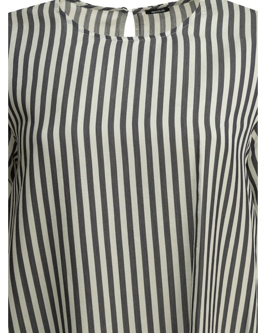 Apuntob Gray Cotton Silk Dress