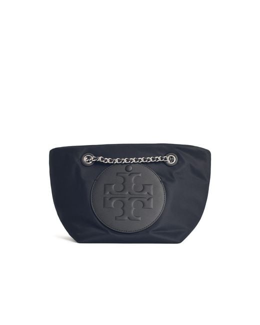 Tory Burch Blue 'Shopping Ella' Mini Bag Nylon Chain