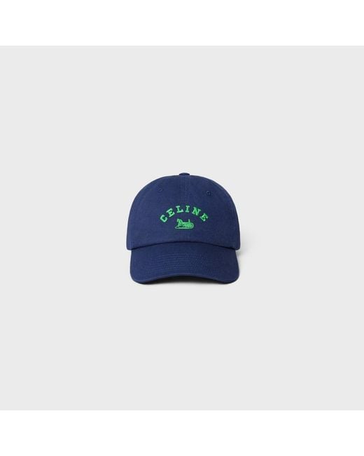 Céline Blue Cotton Baseball Cap for men