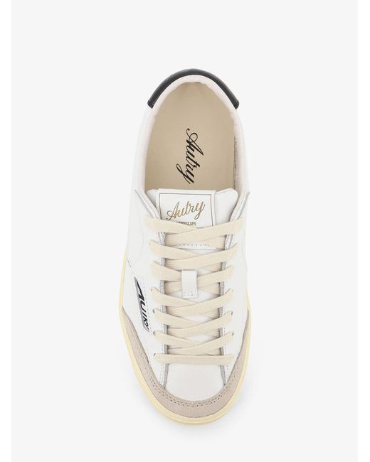 Autry White Windscape Leather Sneakers With Suede Insert