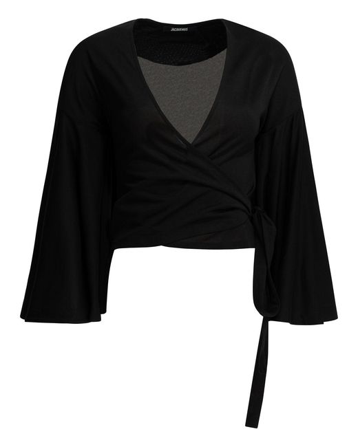 Jacquemus Black Casual Wrap-Around Top