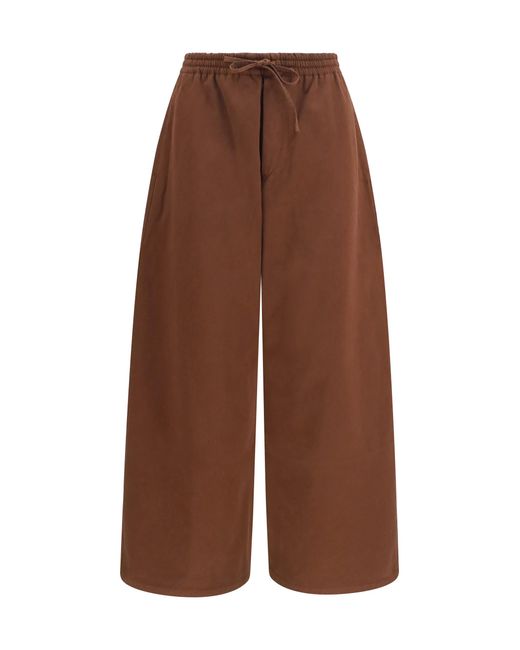 Men's Brown Drawstring Cotton Trousers