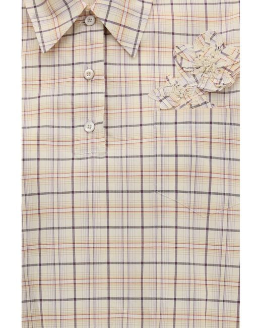 Prada White Checked Poplin Shirt