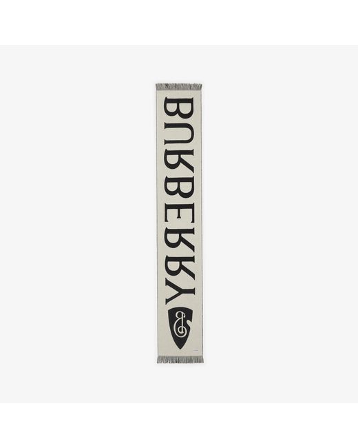 Burberry Black Merino Wool Scarf With Logo