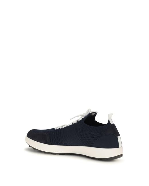 Kiton Blue Knit Sneakers for men