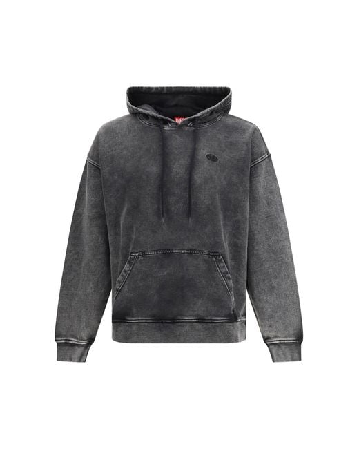 DIESEL Gray S-Boxt-Hood-Den Hoodie for men