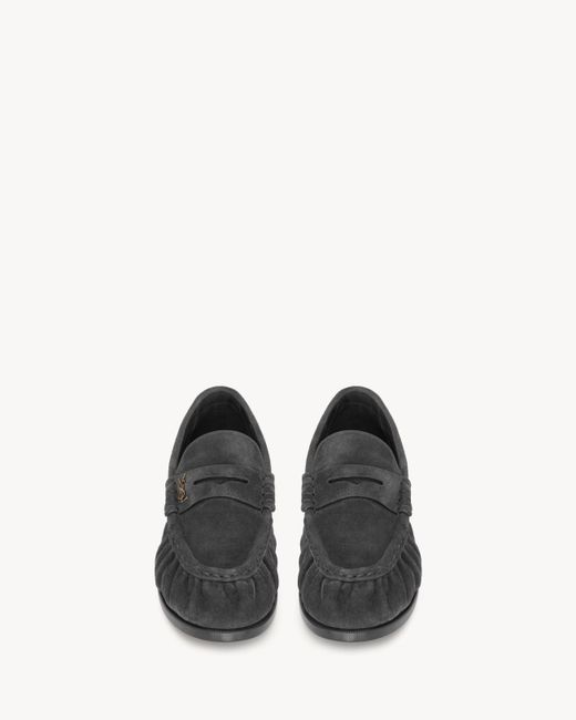 Saint Laurent White Suede Loafers for men