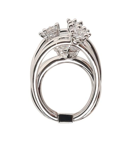 Panconesi White Orbit Diamond Brass Ring