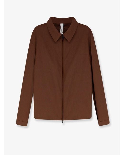Hevò Brown Verdemare Wool Blend Jacket for men