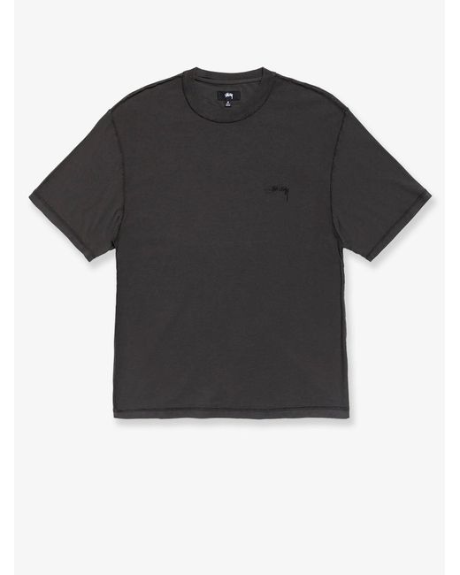 Stussy Black Lazy Cotton T-Shirt for men